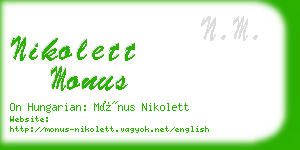 nikolett monus business card