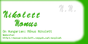 nikolett monus business card